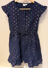 Gap Kids Dress | Blue Polka Dot Ruffle Short Sleeve | Girls Medium
