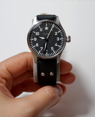Stowa Flieger 36 Classic Pilot Watch Manual Wind Full Set Box & Papers Excellent
