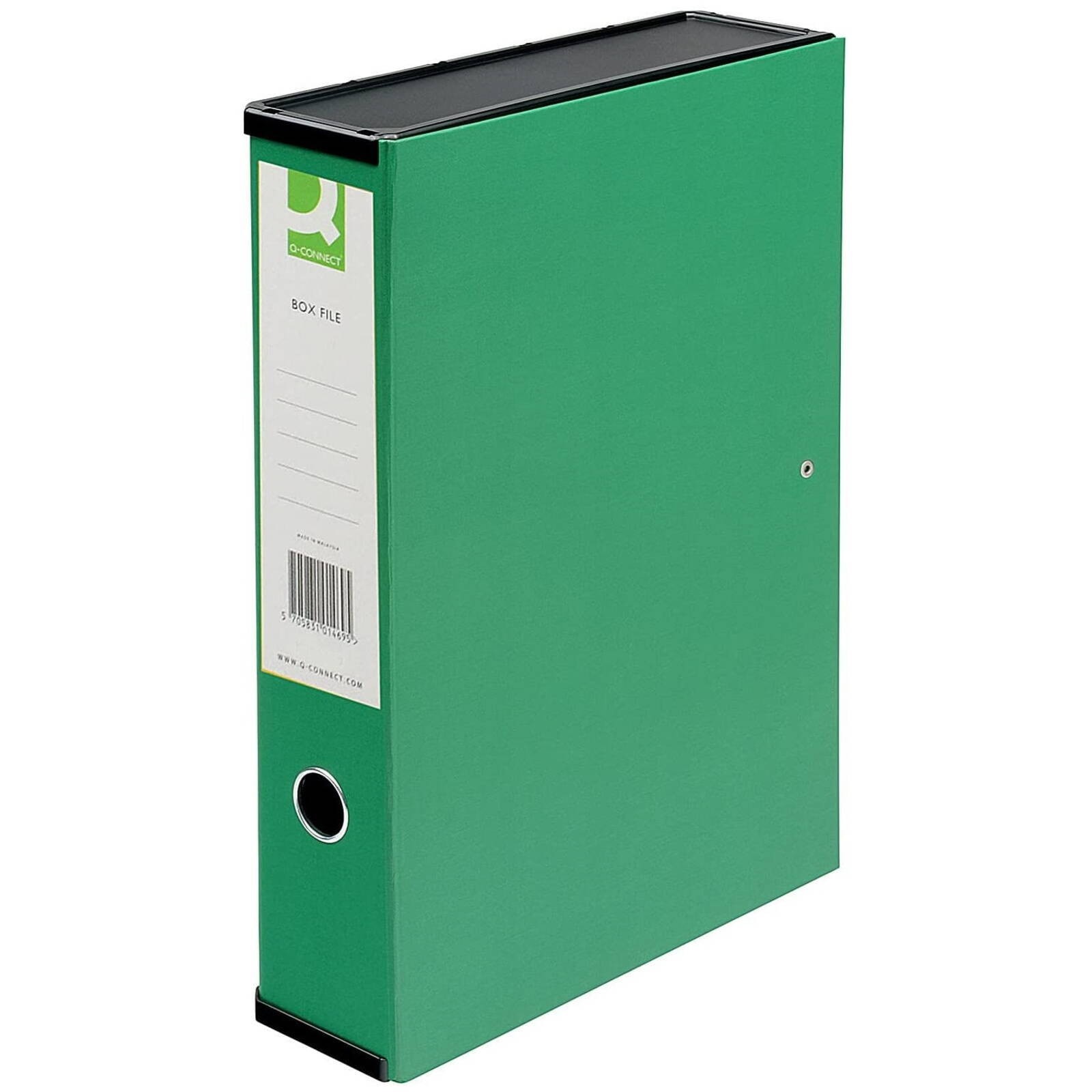 Q-Connect 75mm Box File Foolscap Green (Pack of 5) KF20015