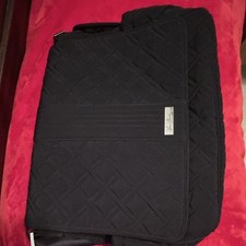 Vera Bradley Black Quilted Baby Diaper Bag, Geometric Lining