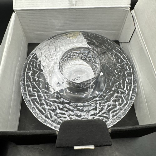ORREFORS LARS HELLSTEN DISCUS VOTIVE CANDLE HOLDE NEW IN BOX SWEDEN - Picture 2 of 9