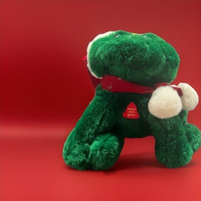 Freddy the Singing Frog Plush Croaks Jingle Bells Mountain Man Fruit & Nut Works
