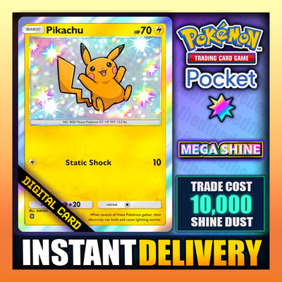Pokemon TCG Pocket - Pikachu - MEGA SHINE - Shiny - Englisch - Fast Trade  