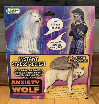 New Obvious Plant Anxiety Wolf Vinyl Figure Internet Meme Art Toy
