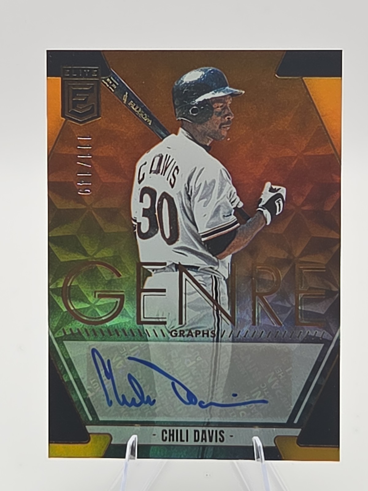 2026 Donruss Elite Baseball Genre Graphs Auto Orange Chili Davis 111/149