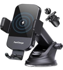 Wireless Car Charger, 15W Fast Charging Auto Clamping Car Charger Phone Mount Ph