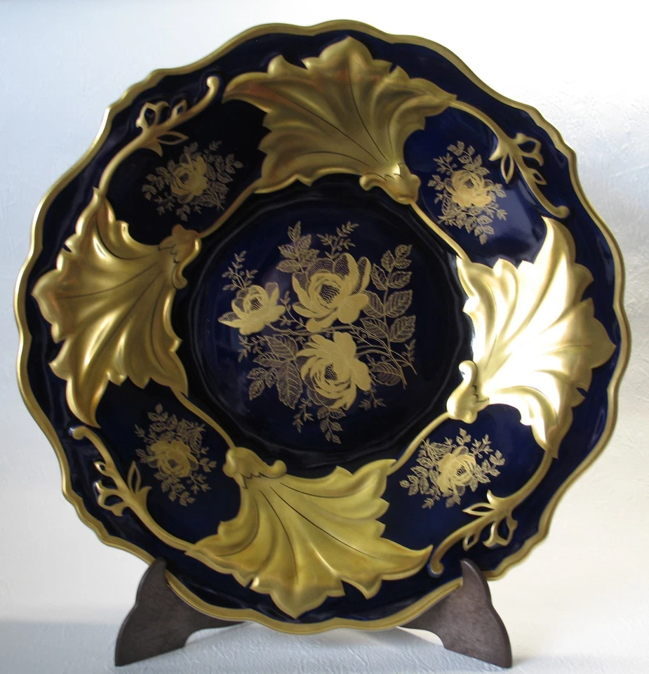Weimar Prunkschale Kobaltblau/Gold Serie „Jutta 522/42“ Weimar Porzellan – Made - Bild 2 von 4