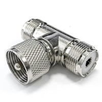 1X T-Adapter Uhf-T-StüCk Connector 1 Uhf Pl-Stecker Auf 2 Uhf Kupplung Pl-Buchse