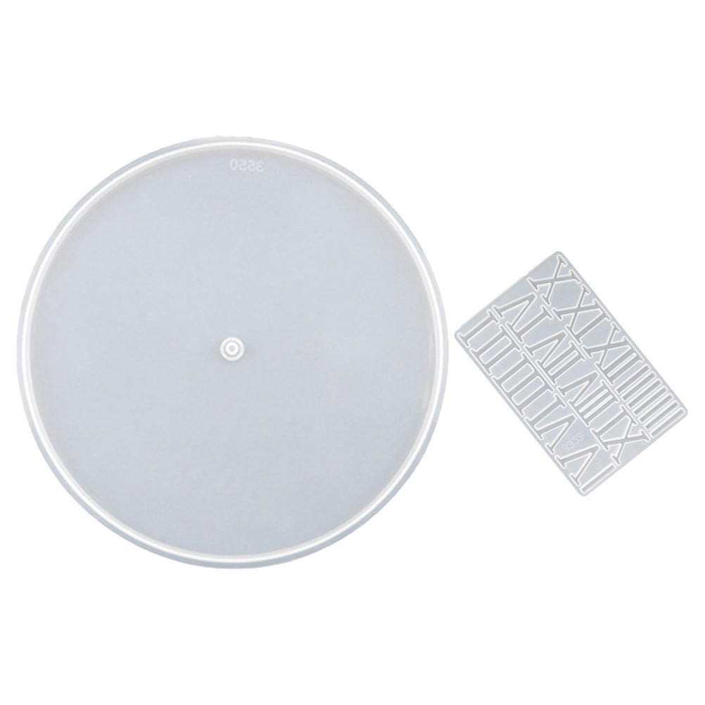 1 Set Reusable Silicone Clock Mold with Roman Numerals for DIY Wall Clock Decor