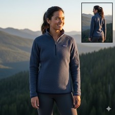 Patagonia Better Sweater 1/4 Zip Pullover Fleece Jacket Women's Size S Blue