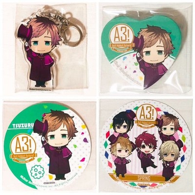 A3 Spring Gumi Minakizuki Anika Cookie & Coasters & Can Badges 4 Set #02274f