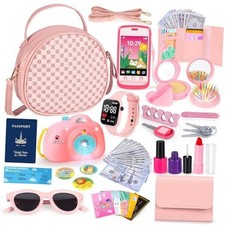 Toddler Play Purse Toy for Little Girls, 40PCS Kids Purse with Pretend