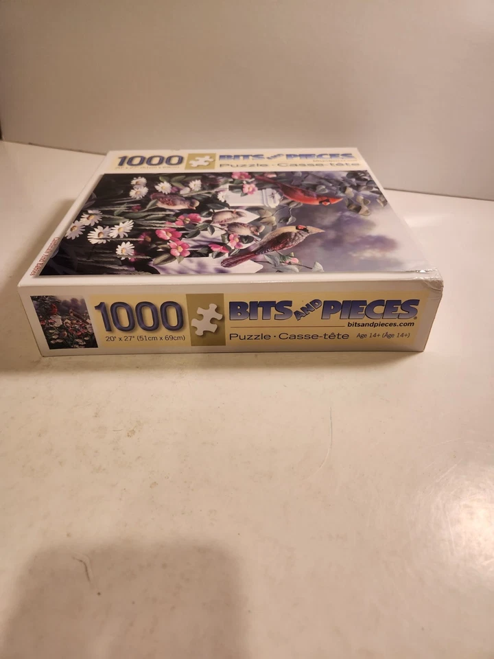 Bits and Pieces Cardinal and Baby Birdies 1000 Piece Puzzle 20 x 27 *BRAND NEW* - Image 2 of 4