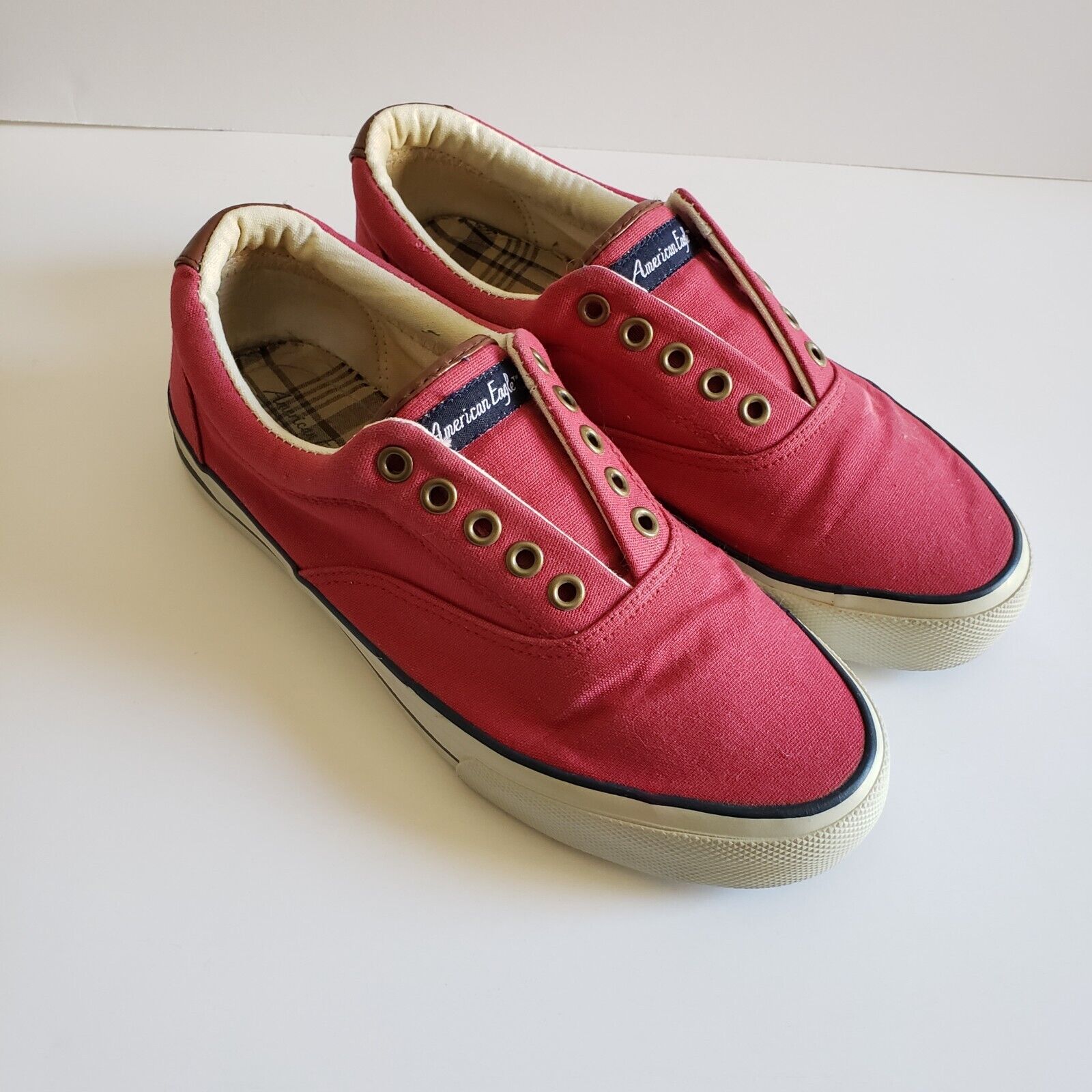 American Eagle AE Canvas Tennis Sneaker Memory Foam Shoes Red 7 | eBay