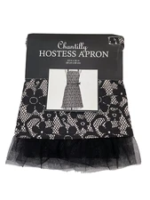 Chantilly Hostess Apron Black Kay Dee Designs NEW 22" X 33"