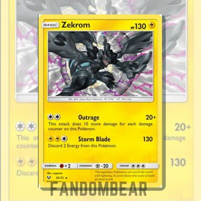Zekrom Shining Legends 35/73 REVERSE HOLO RARE card 2017 Pokemon
