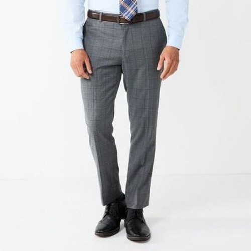 Men's Apt. 9 Premier Flex Slim-Fit Washable Suit Pants, 30X32, Grey/Brown - NWT