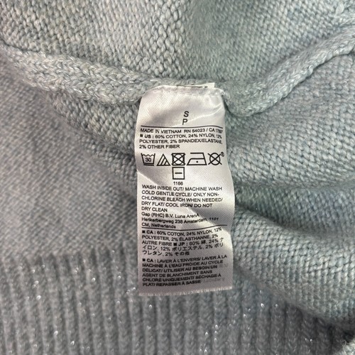 Banana Republic Sweater Medium Blue Metallic Sparkle Crew Neck Pullover Women's - Picture 13 of 13