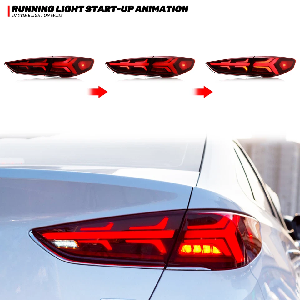 Luces traseras LED rojas para Hyundai Sonata 2018 2019 conjunto de luces traseras secuenciales Foto 4 de 4
