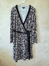 Tommy Hilfiger Size 20W Floral Print Wrap Front Knee Length Fit-and-Flare Dress