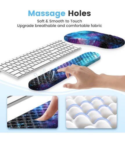 HAOCOO Ergonomic Mouse Pad with Wrist Rest, Keyboard Wrist 3 Pcs Set - Photo 4/6
