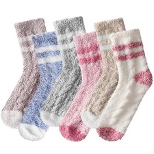 5 Pairs Fuzzy Socks for Women - Fluffy Socks Women Cozy Socks for Women Slipp...