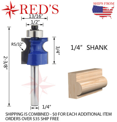 Tideway Carbide Pro WL1461  5/32'' R Bull Nose Beading 1/2'' shank router bit