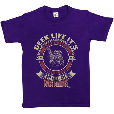 1Tee Kids Girls Geek Life It's Like Normal Life There Are Space Marines T-Shirt