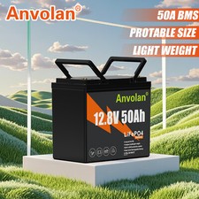 LiFePO4 12V 50Ah Lithium 15000 Deep Cycle Battery BMS for Boat Trolling Motor