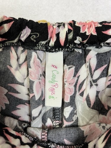 Candy Rose Women's Shorts Small Lace Trim Black Pink Floral Coquette Festival - Picture 6 of 9