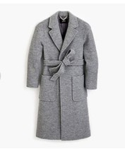 J. Crew Long Italian Boiled Wool Wrap Coat In Gray, Size 3x
