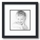 ArtToFrames Matted 12x12 Black Picture Frame with 2" Double Mat, 8x8 Opening