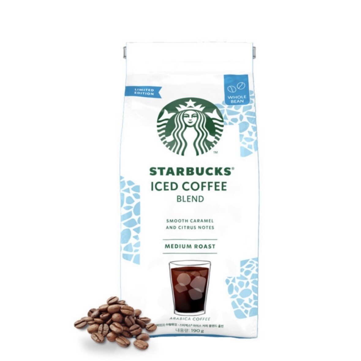 Mezcla de café helado Starbucks, grano entero de café tostado 190 g edición l...