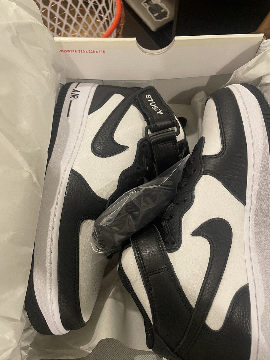靴 Stussy Air Force 1 Mid Black Light Bone AF1 OF THE YEAR!! STUSSY X NIKE AIR FORCE 1 MID SP 'BLACK