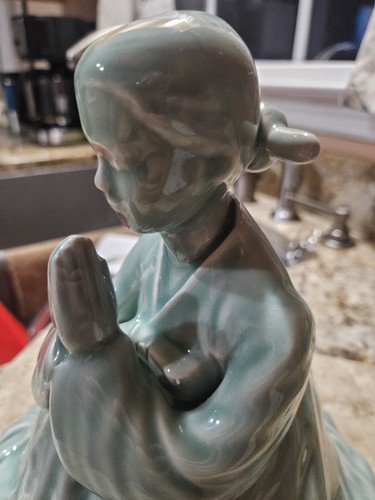 Vintage chinesische Kwan Quan Yin große betende Frau Statue JADE Göttin der Barmherzigkeit - Bild 20 von 24