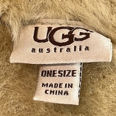 UGG Australia Shearling Sheepskin Bucket Hat Tan Leather Fur Trim One Size OS UGG Australia Shearling Sheepskin Bucket Hat Tan Leather Fur  main image 3