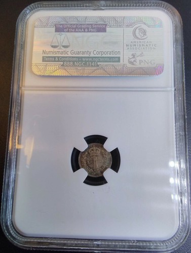 :1906 MAUNDY SILVER PENCE GREAT BRITAIN KM# 795 LOW-POP NGC MS-63 HIGHEST-GRADES - Picture 2 of 2
