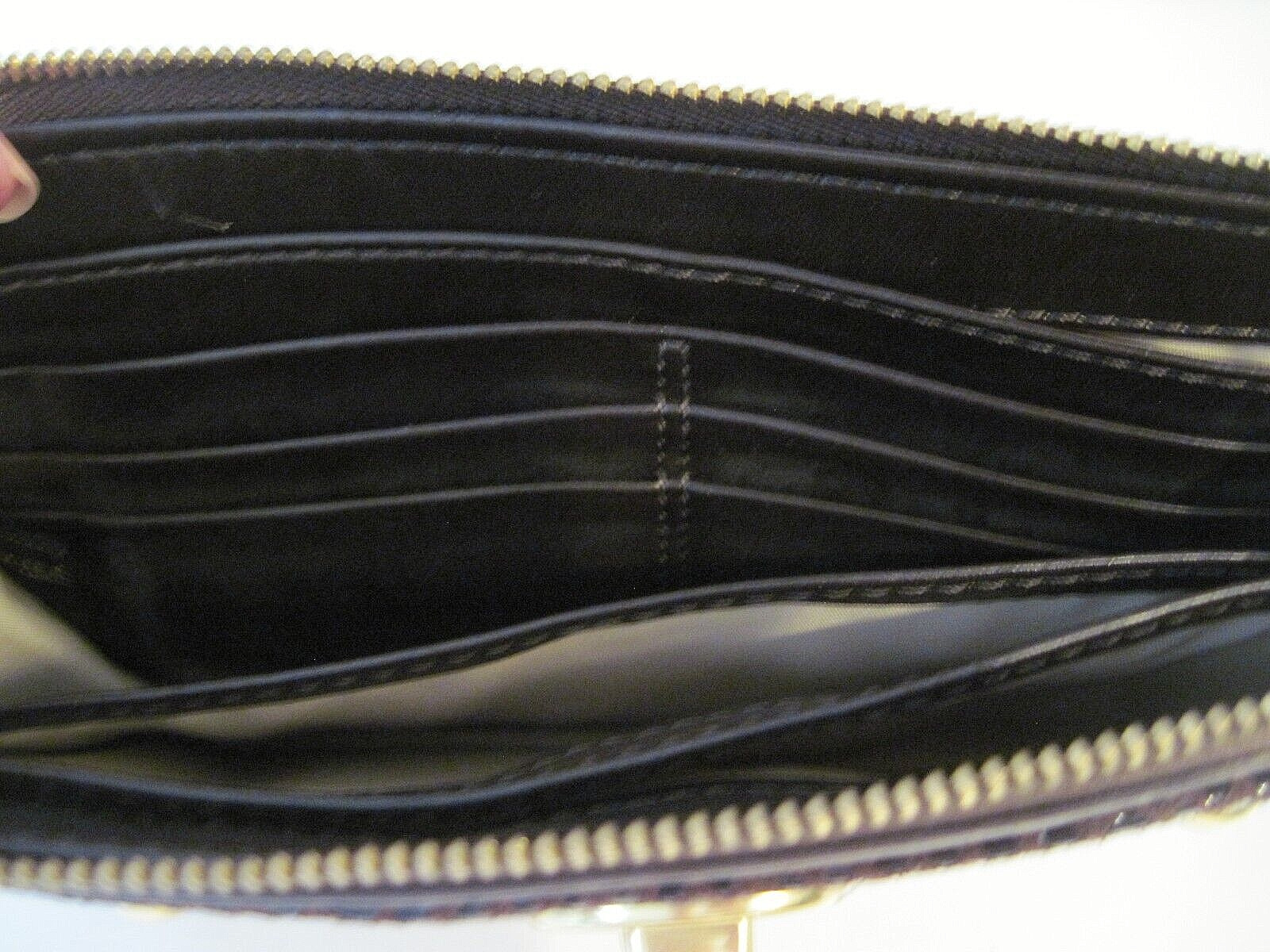 COACH Brown Leather Zip Wristlet Turn Lock Front … - image 3