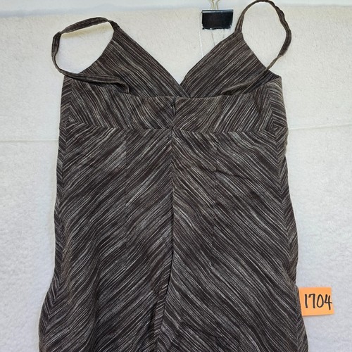 Old Navy Maxi Dress Womens Size 2 Brown White Linen Blend Spaghetti Strap READ - Picture 11 of 12