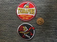 2 University of Maryland Terrapins TERPS EMBROIDERED IRON ON PATCH 3   2.5  