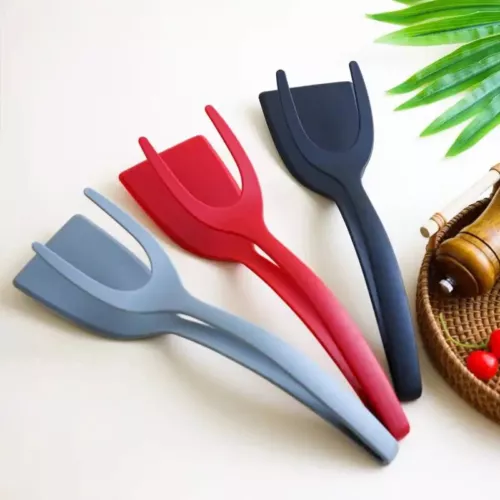 2 in 1 Egg Spatula, 1Pcs Fried Egg Grip Flip Tongs, Double Sided Spatula Turner - Picture 3 of 20