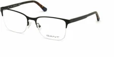 GANT GA3202 Matte Black 002 Semi Rim Metal Eyeglasses Optical Frame 58-18-150 RX