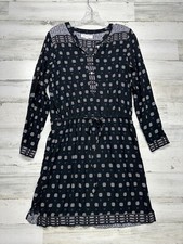 Vince Camuto Women's Small Bohemian Pattern Print Boho Festival Shirt Dress