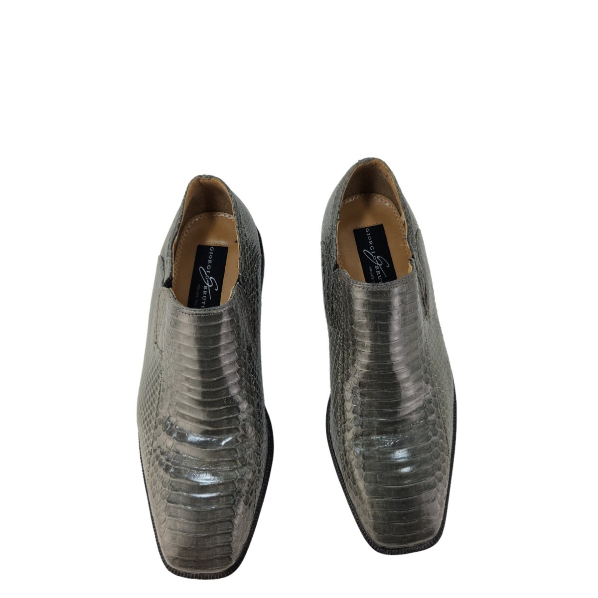 Giorgio Brutini Men's Size M Genuine Snake Skin Square Toe Gray