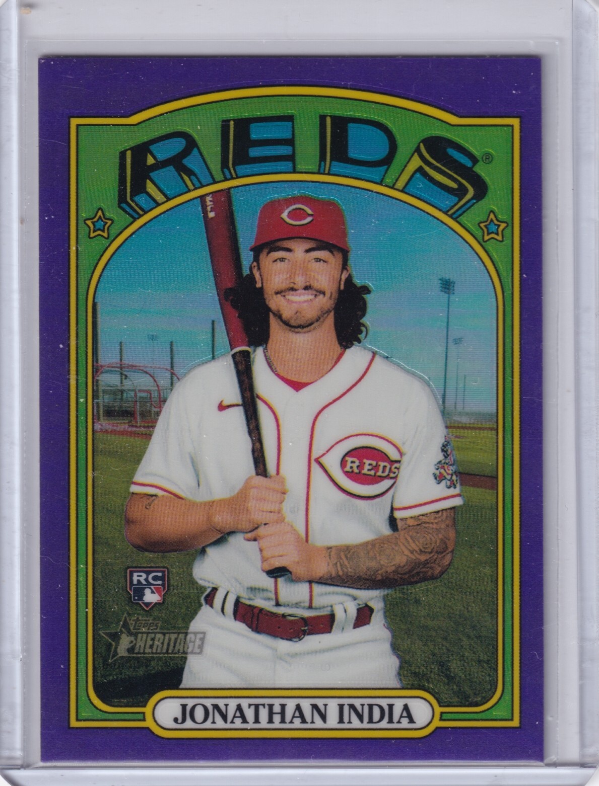 2021 Topps Heritage Chrome High Number Purple #541 Jonathan India Rookie REDS