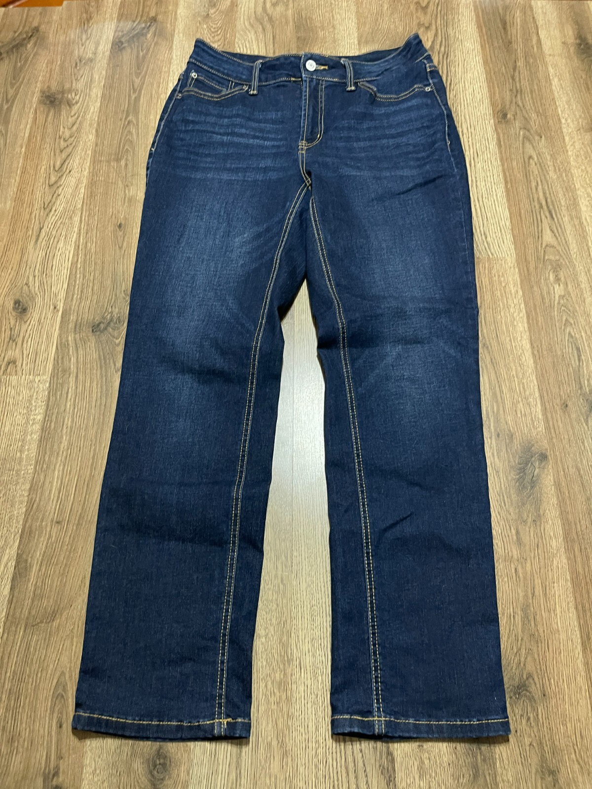 Time And Tru Womens Blue Straight Leg Denim Jeans Size 8 with Pockets
