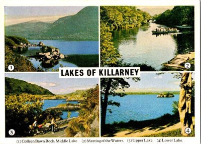Lakes of Killarney Ireland multiple views postcard a43