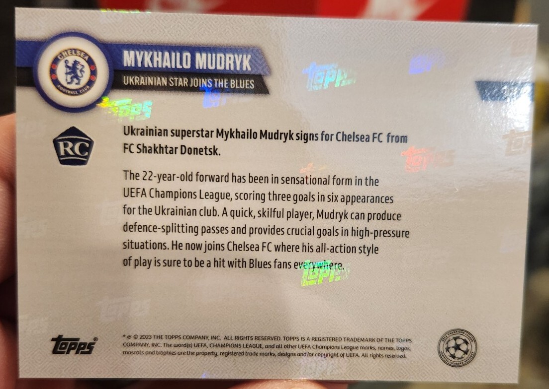 Mykhailo Mudryk 2022-23 Topps NOW #71 RC Rookie 1st Chelsea