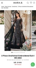 Maria.B Stitched Embroidered Suit BD-2802 Hit Code 100 Original In Xxl Size