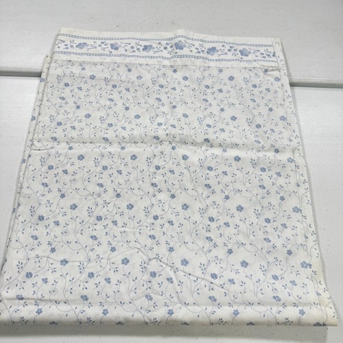vintage dan river flat sheet double blue floral blend percale yk2 90s 80s